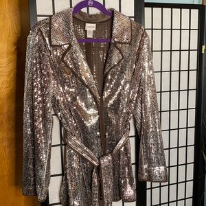 Chico snakeskin sequined jacket sz 2  BEAUTIFUL